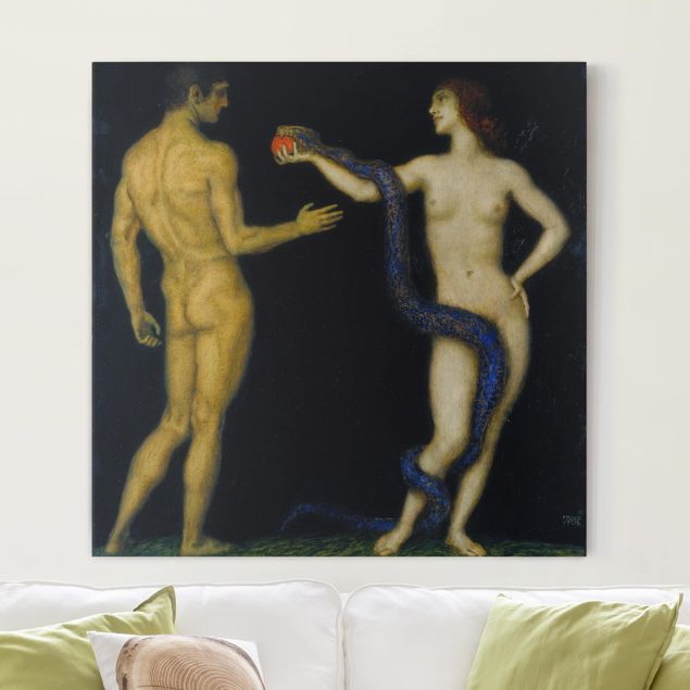 Jugendstil Gemälde Franz von Stuck - Adam und Eva