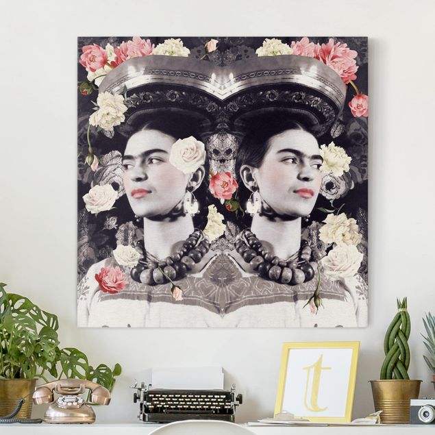 Leinwand Blumen Frida Kahlo - Blumenflut