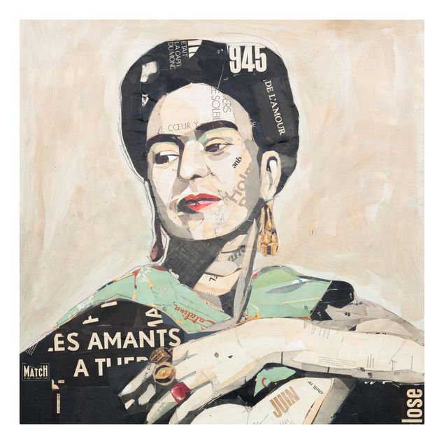 Leinwandbild - Frida Kahlo - Collage No.4 - Quadrat 1:1