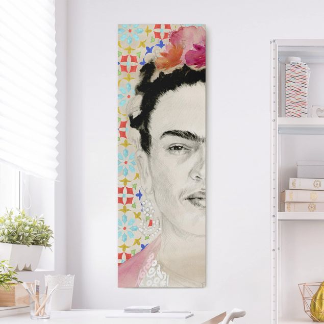 Leinwandbilder modern Frida mit rosa Blüten II