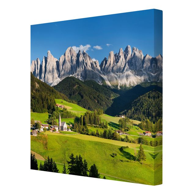schöne Leinwandbilder Geislerspitzen in Südtirol