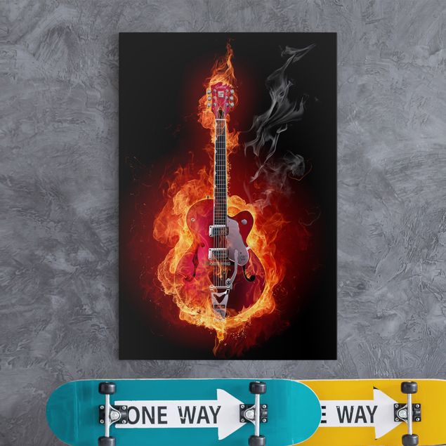 Bilder Gitarre in Flammen