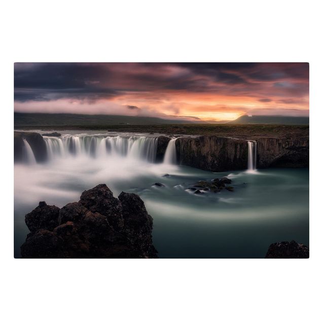 Leinwandbild - Goðafoss Wasserfall in Island - Quer 2:1