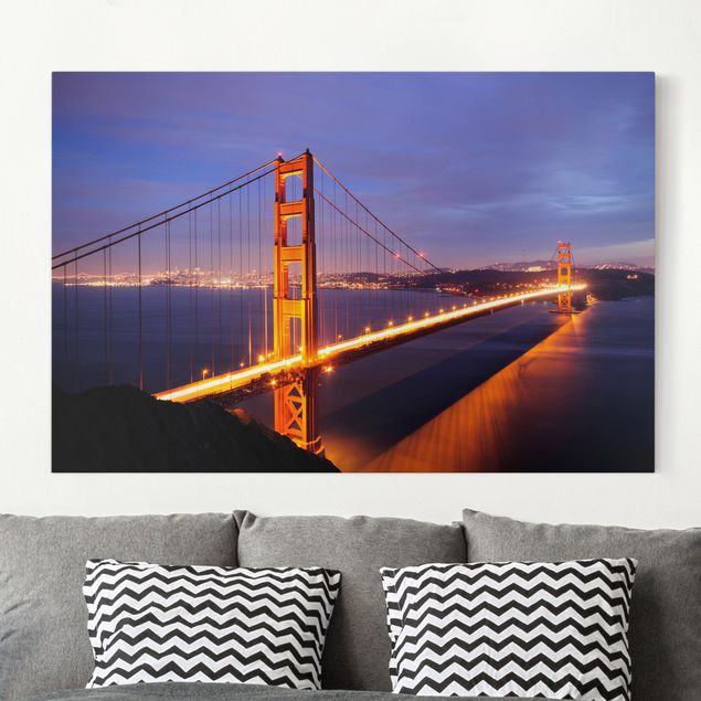 Leinwandbilder Städte Golden Gate Bridge bei Nacht