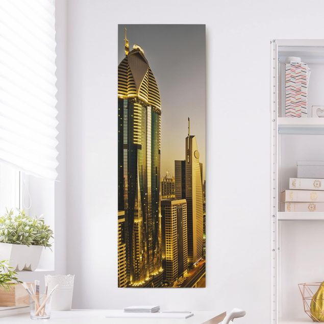 Skyline Leinwandbild Goldenes Dubai