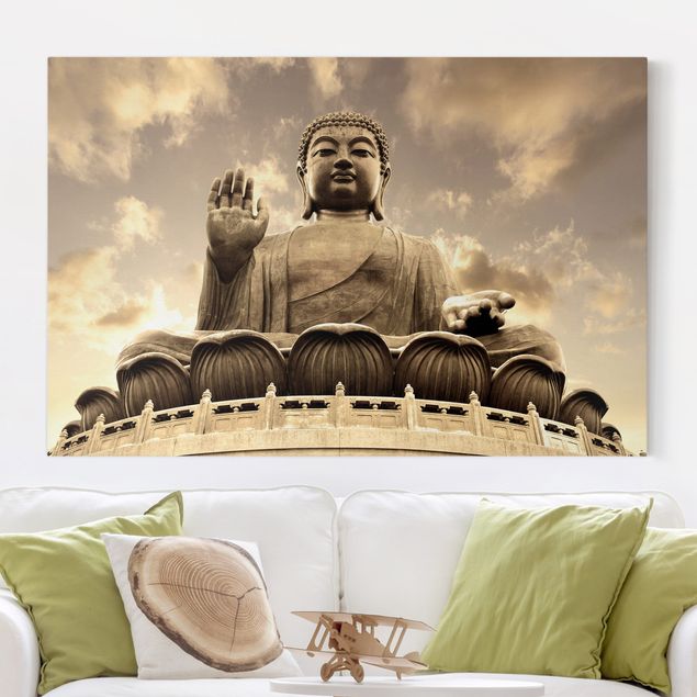 Leinwandbilder Vintage Großer Buddha Sepia