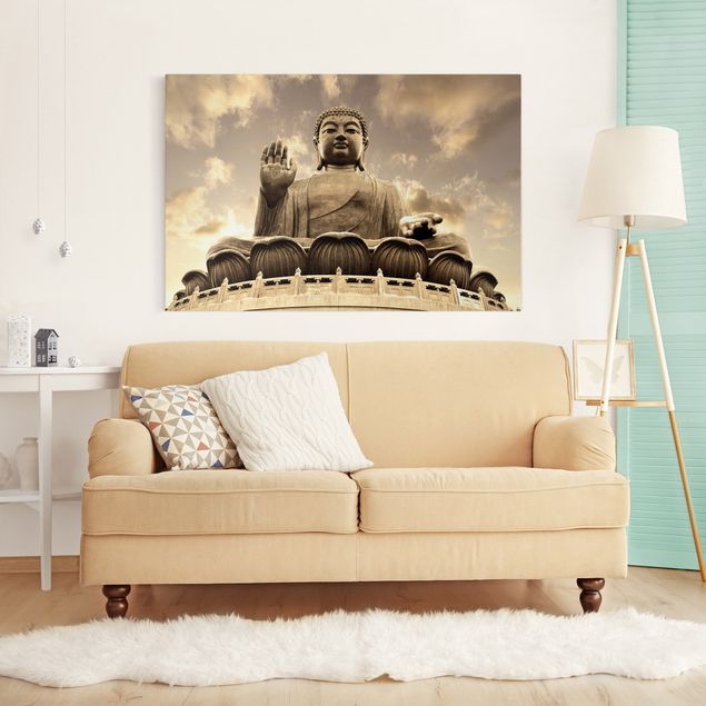 Leinwandbilder Großer Buddha Sepia