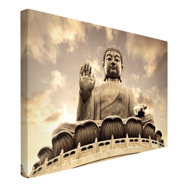 Leinwandbild - Großer Buddha Sepia - Quer 3:2