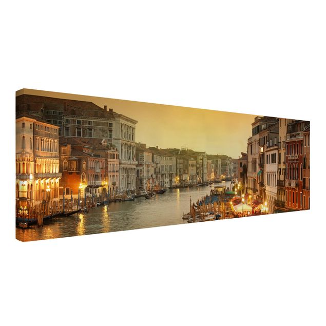Leinwandbild - Großer Kanal von Venedig - Panorama Quer
