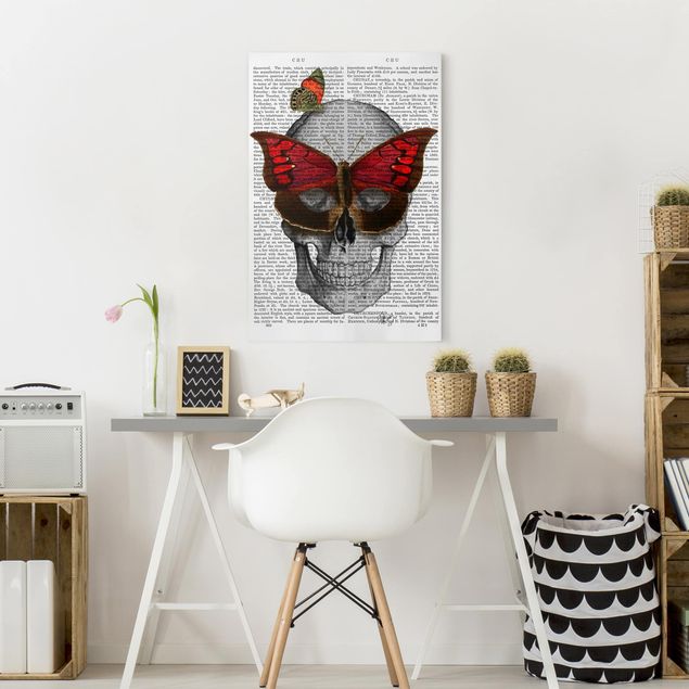 Leinwandbilder modern Grusellektüre - Schmetterlingsmaske
