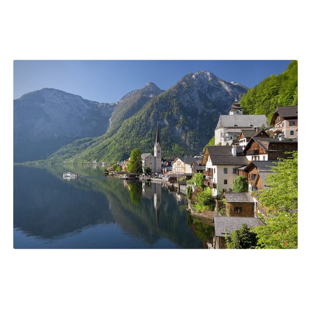 schöne Leinwandbilder Hallstätter See und Bergblick
