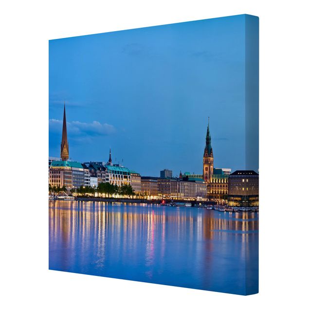 Leinwandbild - Hamburg Skyline - Quadrat 1:1