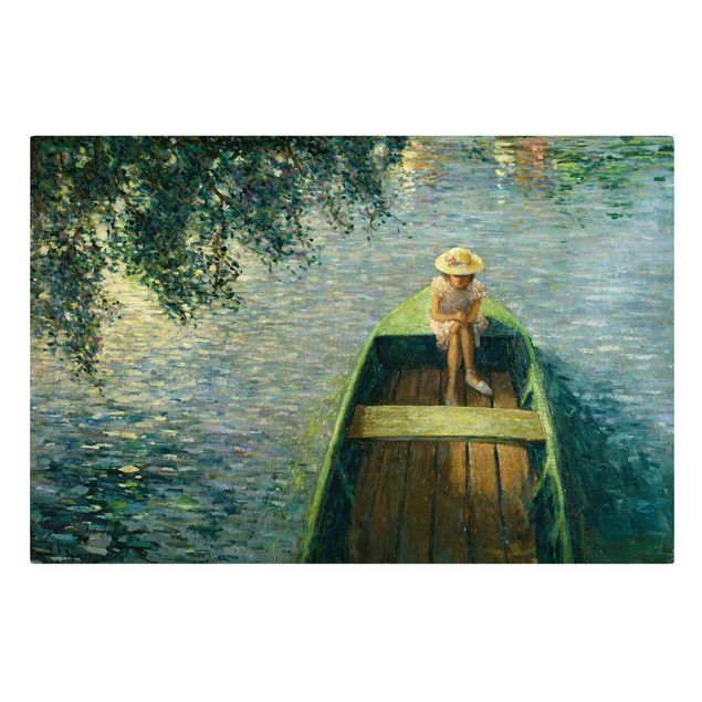 Leinwandbild - Henri Lebasque - Mit dem Boot auf der Marne - Quer 3:2-60x40