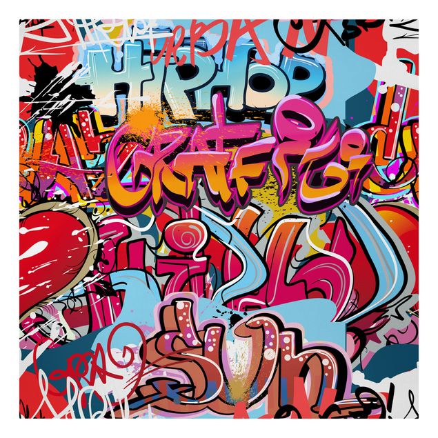 Leinwandbild - HipHop Graffiti - Quadrat 1:1