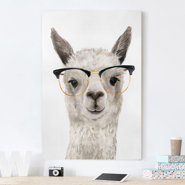 Leinwandbilder modern Hippes Lama mit Brille I