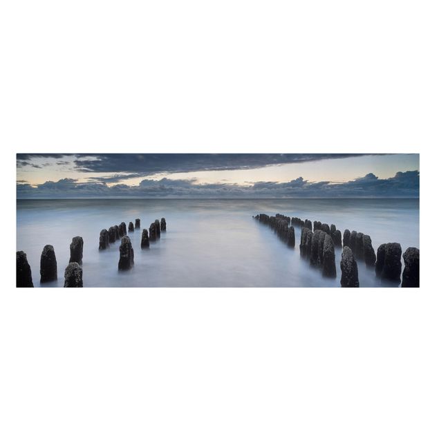 Leinwandbilder Holzbuhnen in der Nordsee auf Sylt