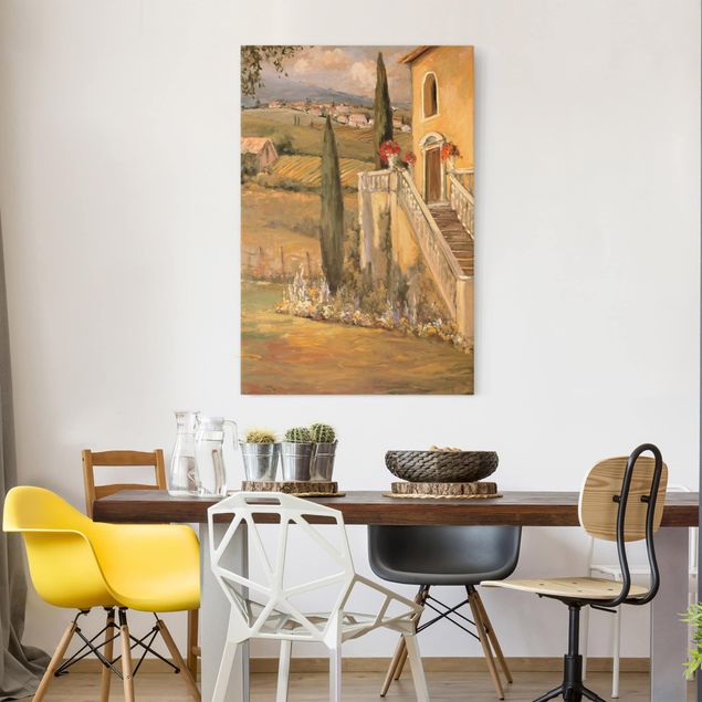 Wandbilder Italienische Landschaft - Haustreppe