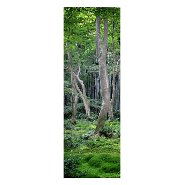 Leinwandbild - Japanischer Wald - Panorama Hoch