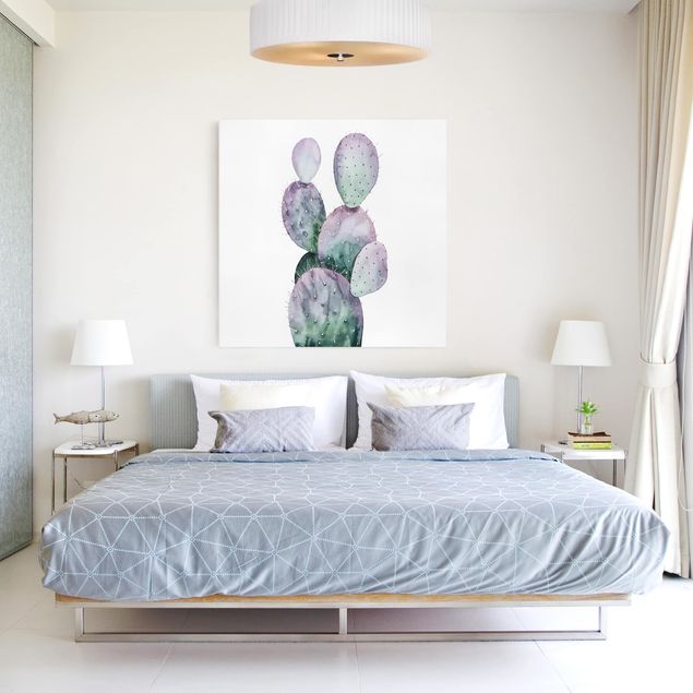 Wandbilder Kaktus in Lila II