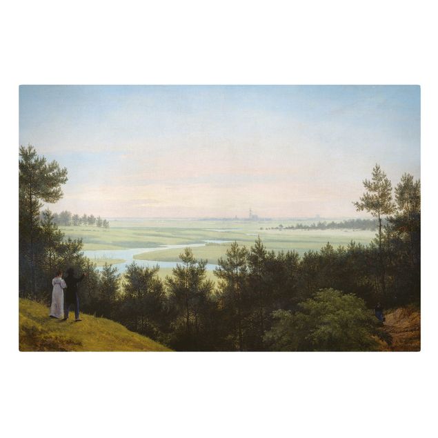 Leinwandbild - Karl Friedrich Schinkel - Landschaft bei Pichelswerder - Quer 3:2-60x40