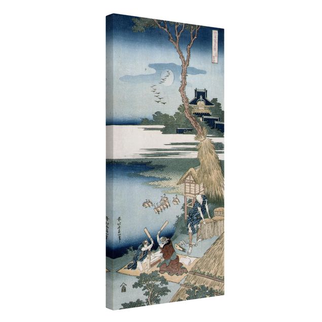 schöne Leinwandbilder Katsushika Hokusai - Bauernfamilie schlägt Wäsche