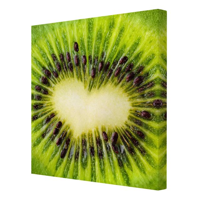 Leinwandbild - Kiwi Heart - Quadrat 1:1