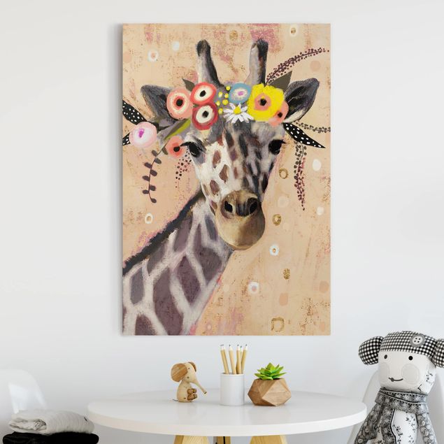 Tierbilder Leinwand Klimt Giraffe