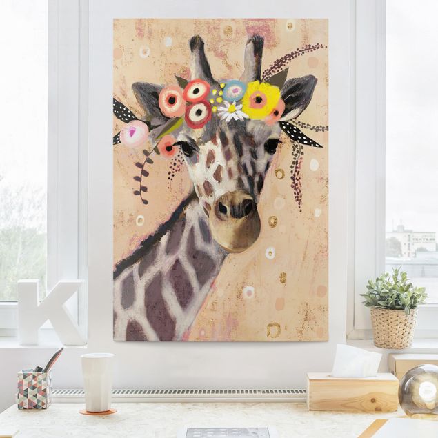 moderne Bilder auf Leinwand Klimt Giraffe