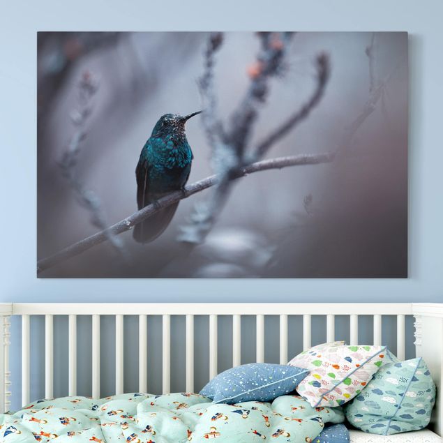 Leinwandbilder Vögel Kolibri im Winter