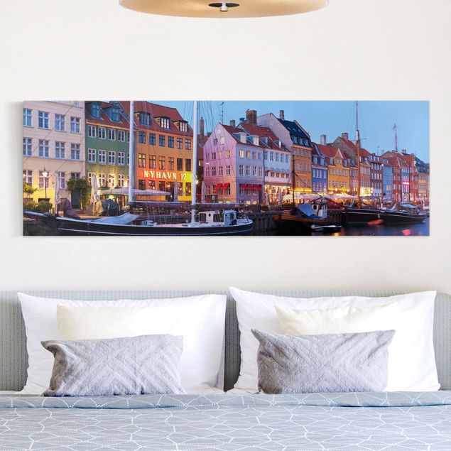 Leinwandbilder kaufen Kopenhagener Hafen am Abend