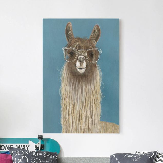 Leinwandbilder modern Lama mit Brille III