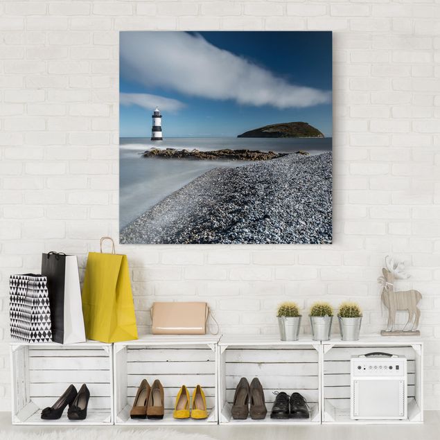 Leinwandbilder Strand Leuchtturm in Wales