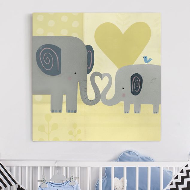 moderne Leinwandbilder Mama und ich - Elefanten