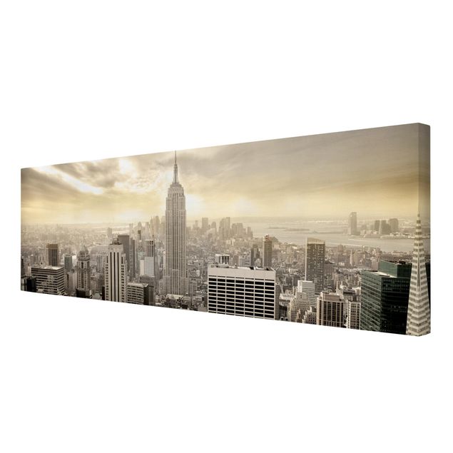 Leinwandbild - Manhattan Dawn - Panorama Quer