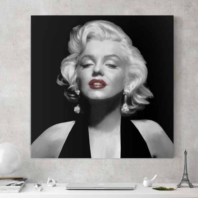 moderne Bilder auf Leinwand Marilyn mit roten Lippen