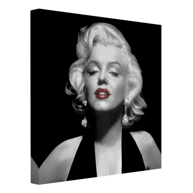 schöne Leinwandbilder Marilyn mit roten Lippen