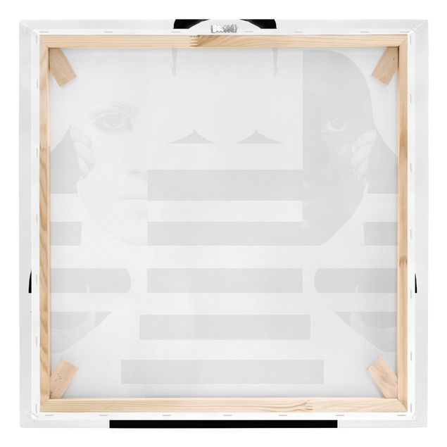 Leinwandbild - Masken in Schwarz-Weiß - Quadrat 1:1
