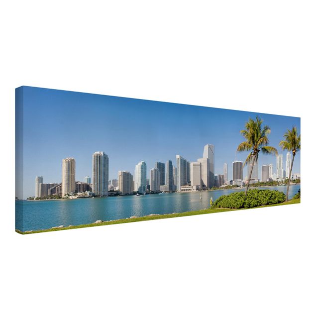Leinwandbild - Miami Beach Skyline - Panorama Quer