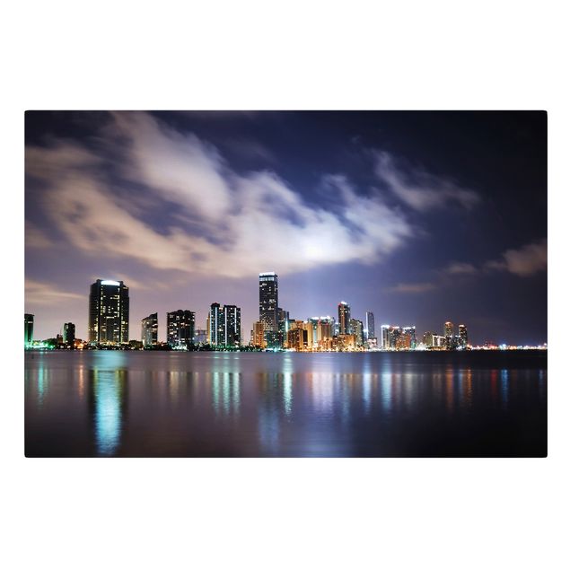 Leinwandbild - Miami bei Nacht - Quer 3:2
