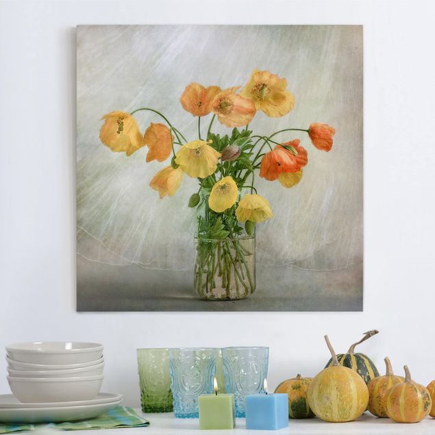 Leinwandbilder Blumen Mohnblumen in einer Vase