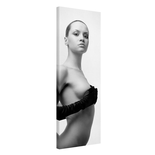 Leinwandbild Schwarz-Weiß - Naked Elegance - Panoramabild Hoch