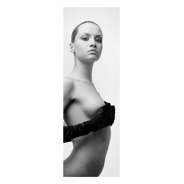 Leinwandbild Schwarz-Weiß - Naked Elegance - Panoramabild Hoch