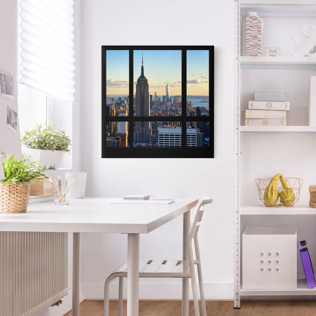 Bilder New York Fensterblick auf Empire State Building