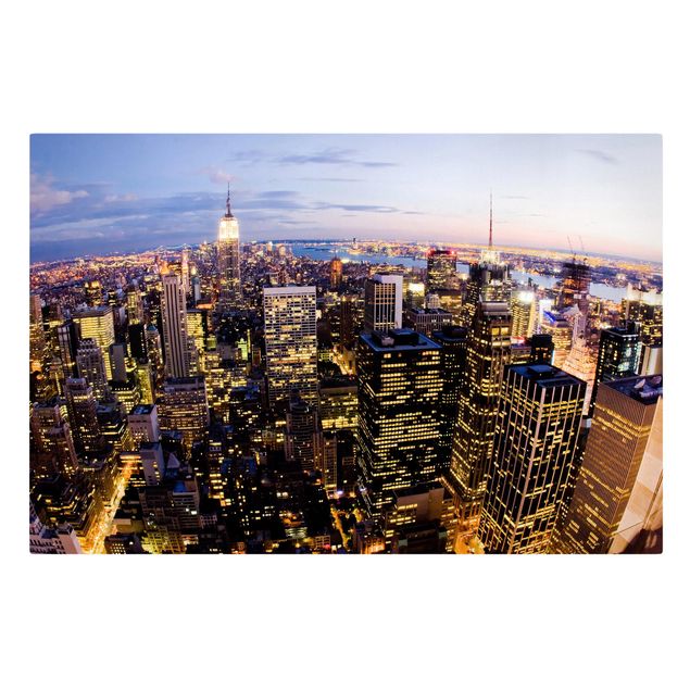 Leinwandbild - New York Skyline bei Nacht - Quer 3:2