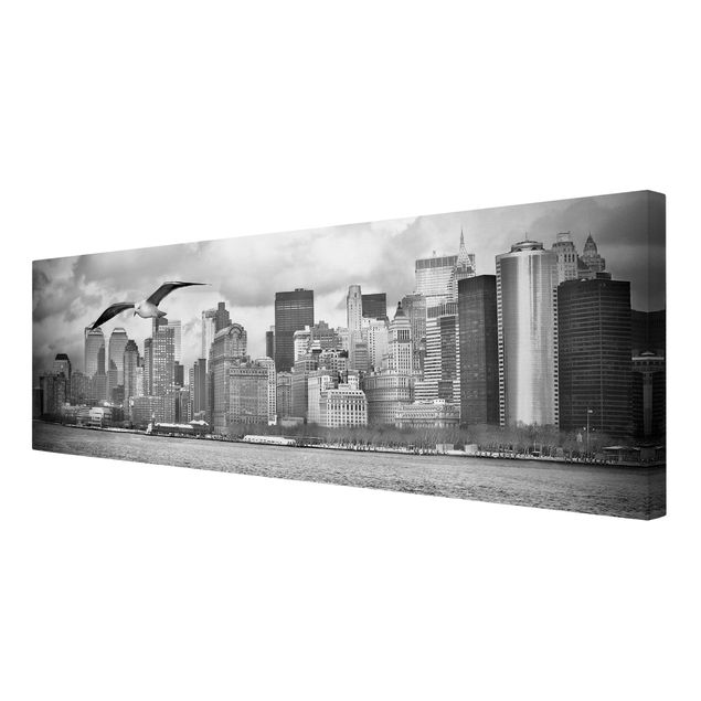 Leinwandbild Schwarz-Weiß - No.YK1 New York II - Panoramabild Quer
