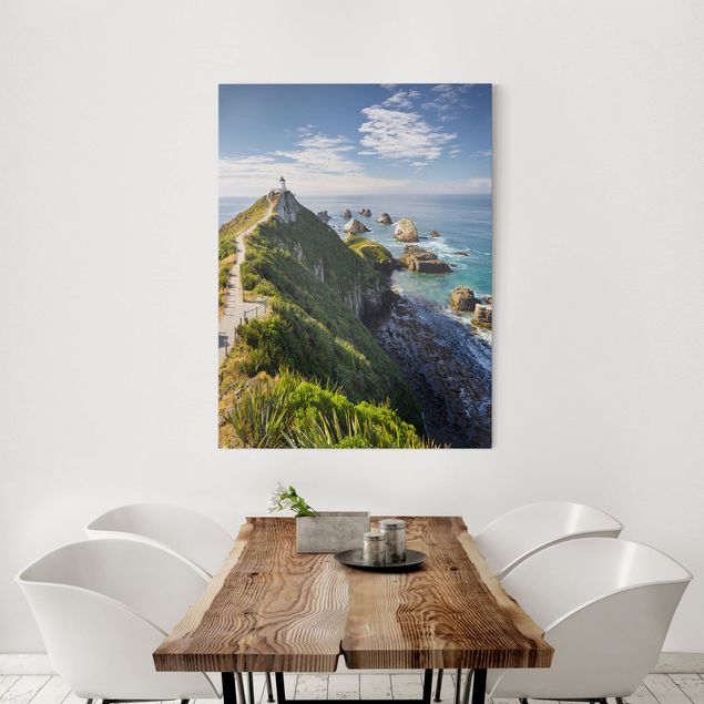 Rainer Mirau Bilder Nugget Point Leuchtturm und Meer Neuseeland