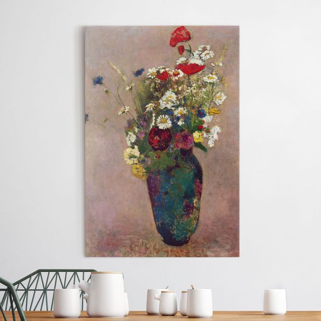 Leinwand Blumen Odilon Redon - Blumenvase mit Mohn
