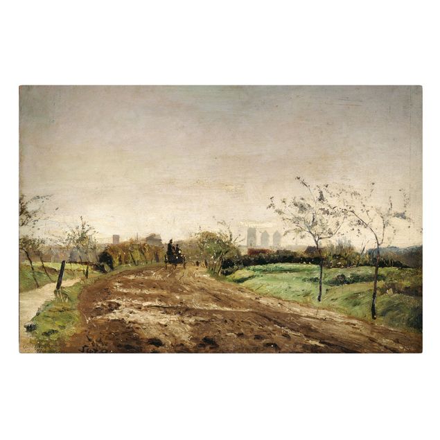 Leinwandbilder kaufen Otto Modersohn - Morgenlandschaft mit Kutsche