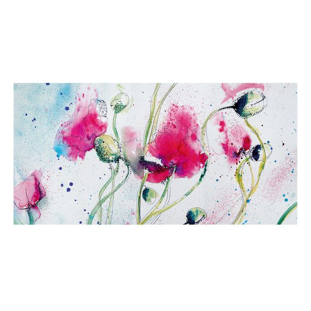 Leinwandbild - Painted Poppies - Quer 2:1