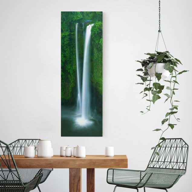Leinwandbild Wald Paradiesischer Wasserfall